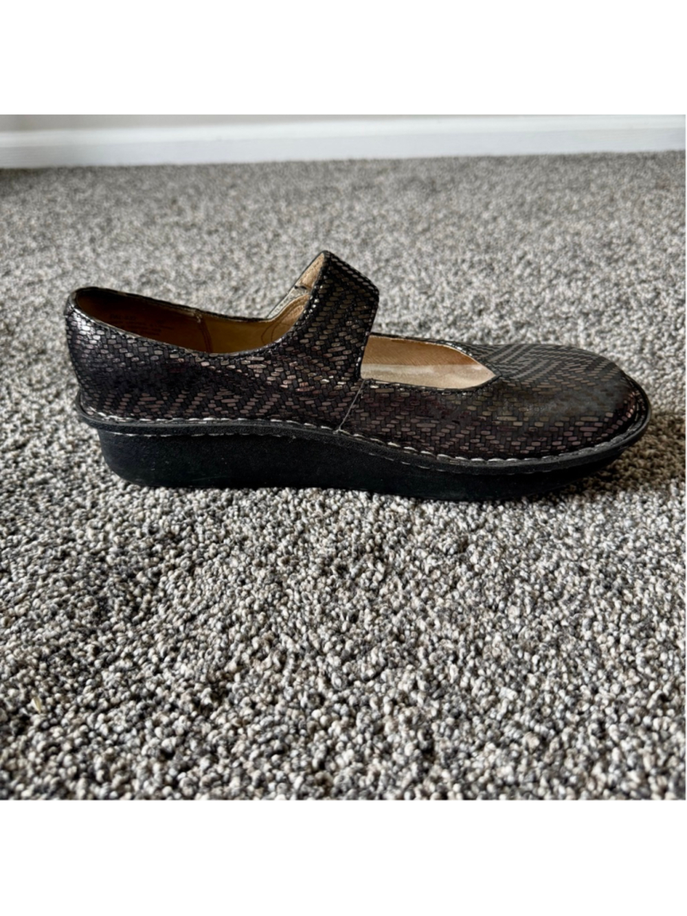 ALEGRIA Paloma Sz 10/EU 40 Pewter Dazzler Leather Mary Jane Shoes - Picture 8 of 13